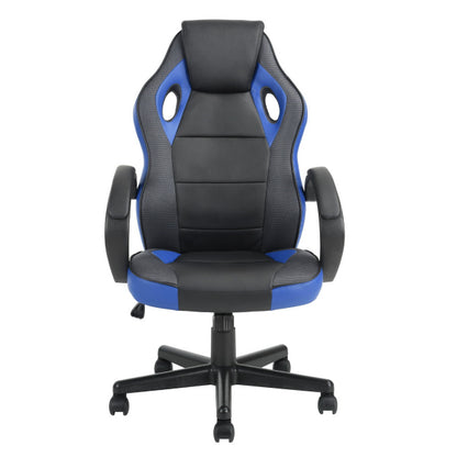 Gaming Office Chair with Fabric Adjustable Swivel, BLACK AND BLUE