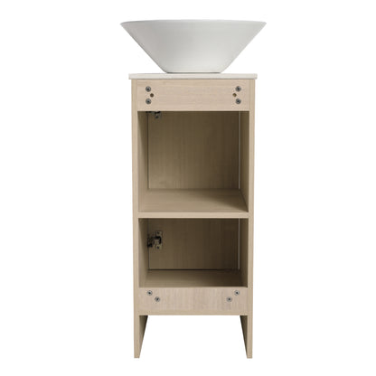 13" Bathroom Vanity with Sink, Freestanding Bathroom Vanity with Soft Close Door and Shelf（Top：BAB217MOWH）