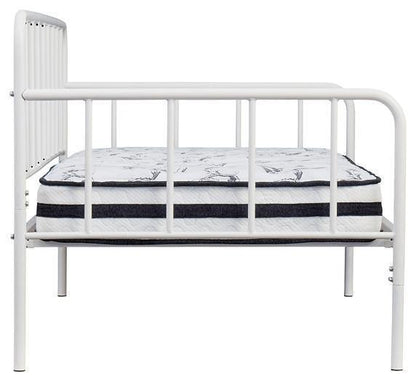 Ashley Trentlore White Contemporary Twin Metal Day Bed with Platform B076-280