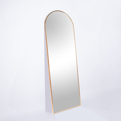 Full Length Wall Mirror - 63” x 20” Arched Free Standing Body Mirror , Black Metal Framed Large Floor Mirror for Bedroom, Modern  Stand Up / Leaning Mirror