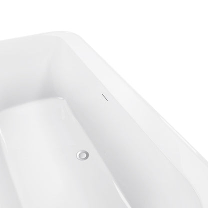 59" 100% Acrylic Freestanding Bathtub，Contemporary Soaking Tub，white Bathtub