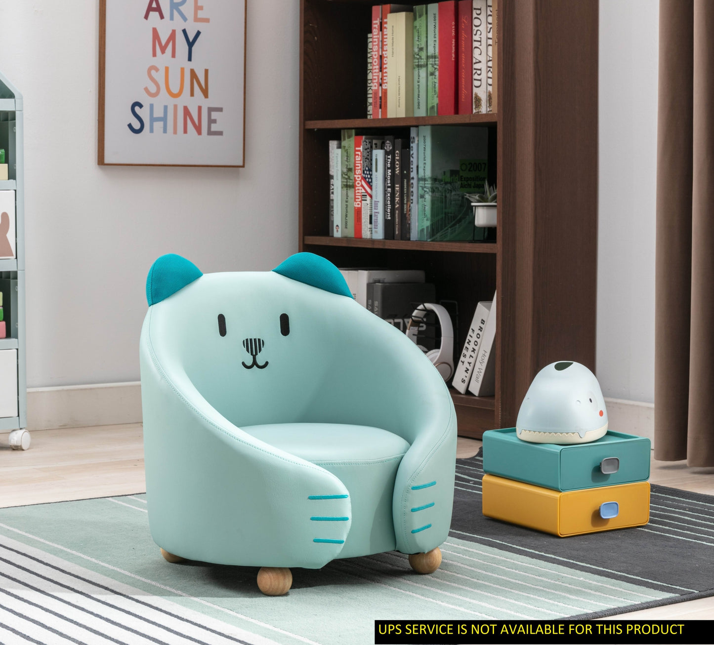 Beautiful Kids Chair 1pc Cat Blue