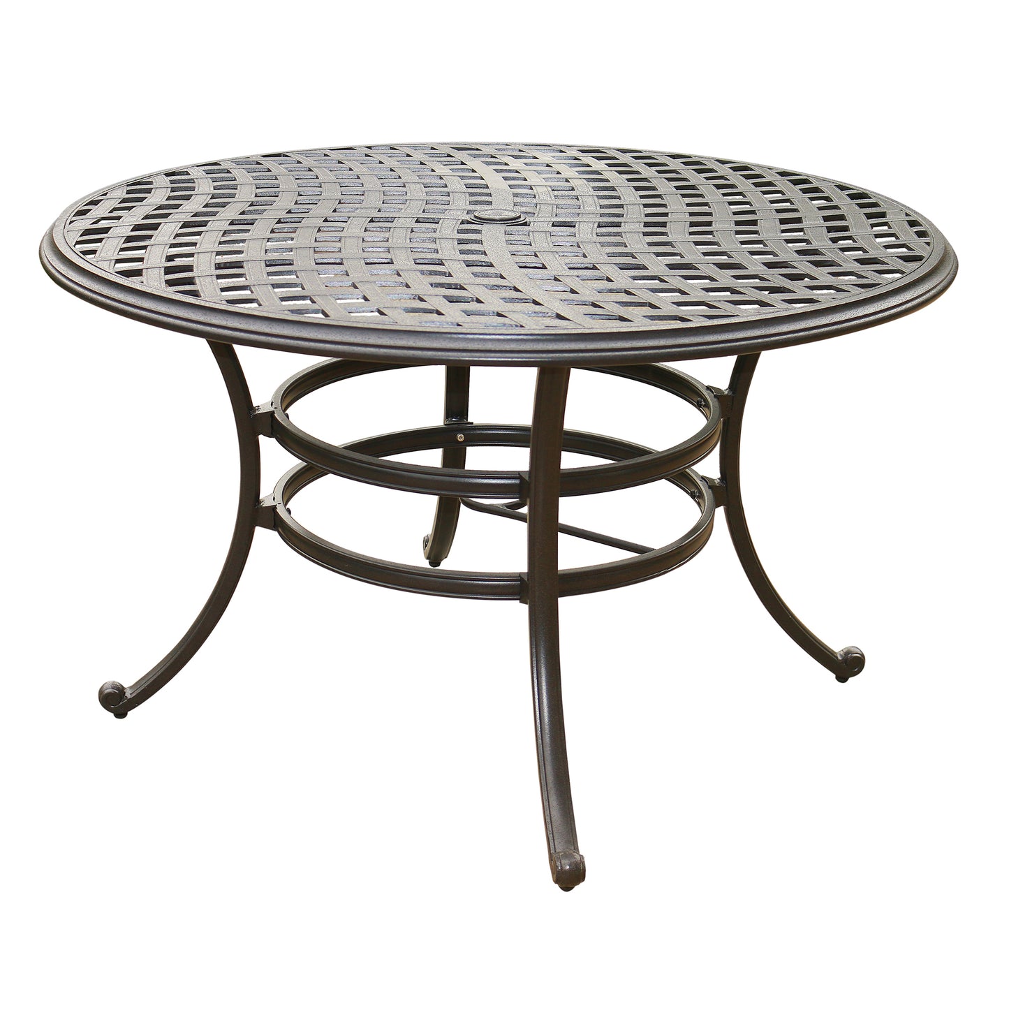 Aluminum 5-Piece Round Dining Set With 4 Swivel Rockers, Cast Silver