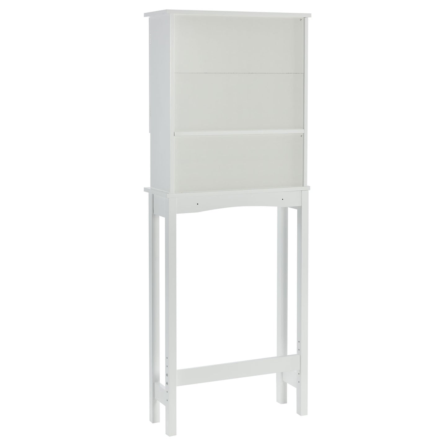 Over-The-Toilet Bathroom Cabinet with Shelf and Two Doors Space-Saving Storage, Easy to Assemble, White