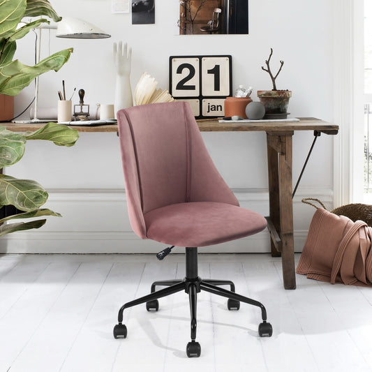 Velvet Upholstered Task Chair/ Home Office Chair - Rose