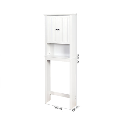 Bathroom Wooden Storage Cabinet Over-The-Toilet Space Saver with a Adjustable Shelf 23.62x7.72x67.32 inch