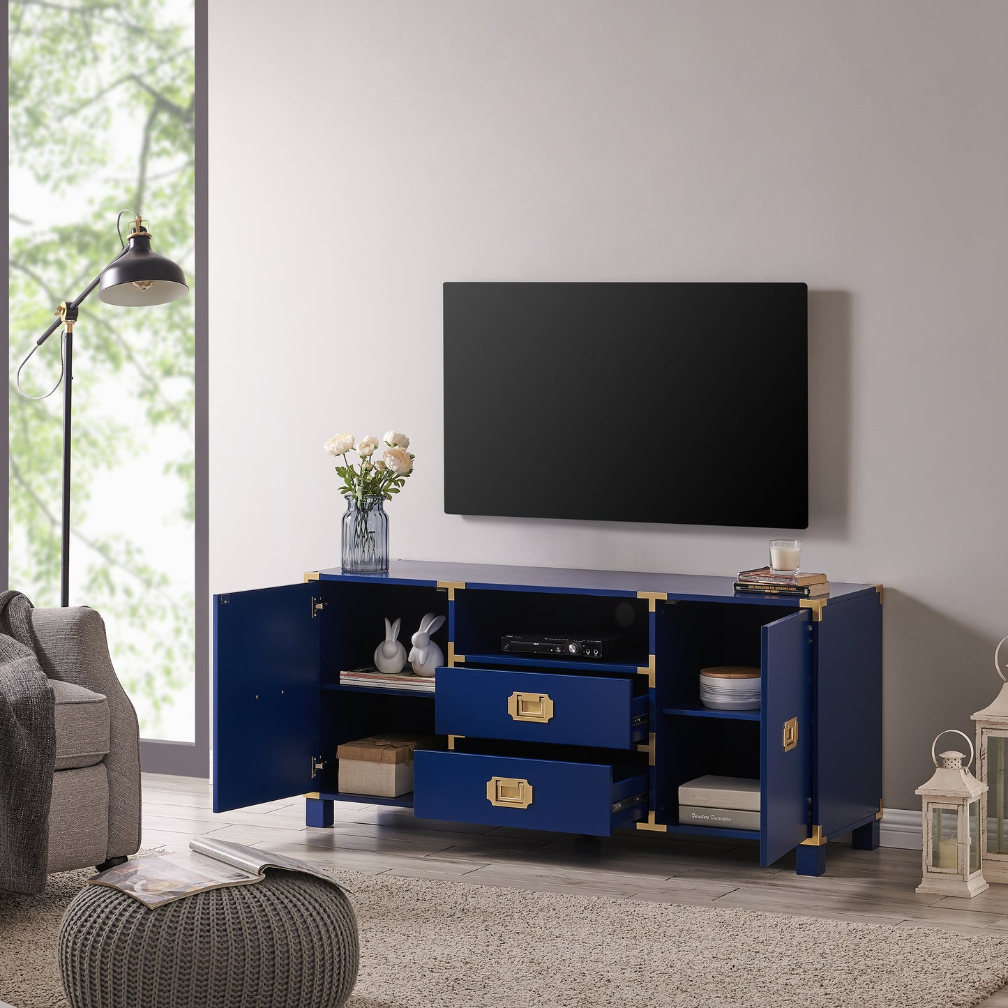 Campaign Entertainment Center Console - Navy