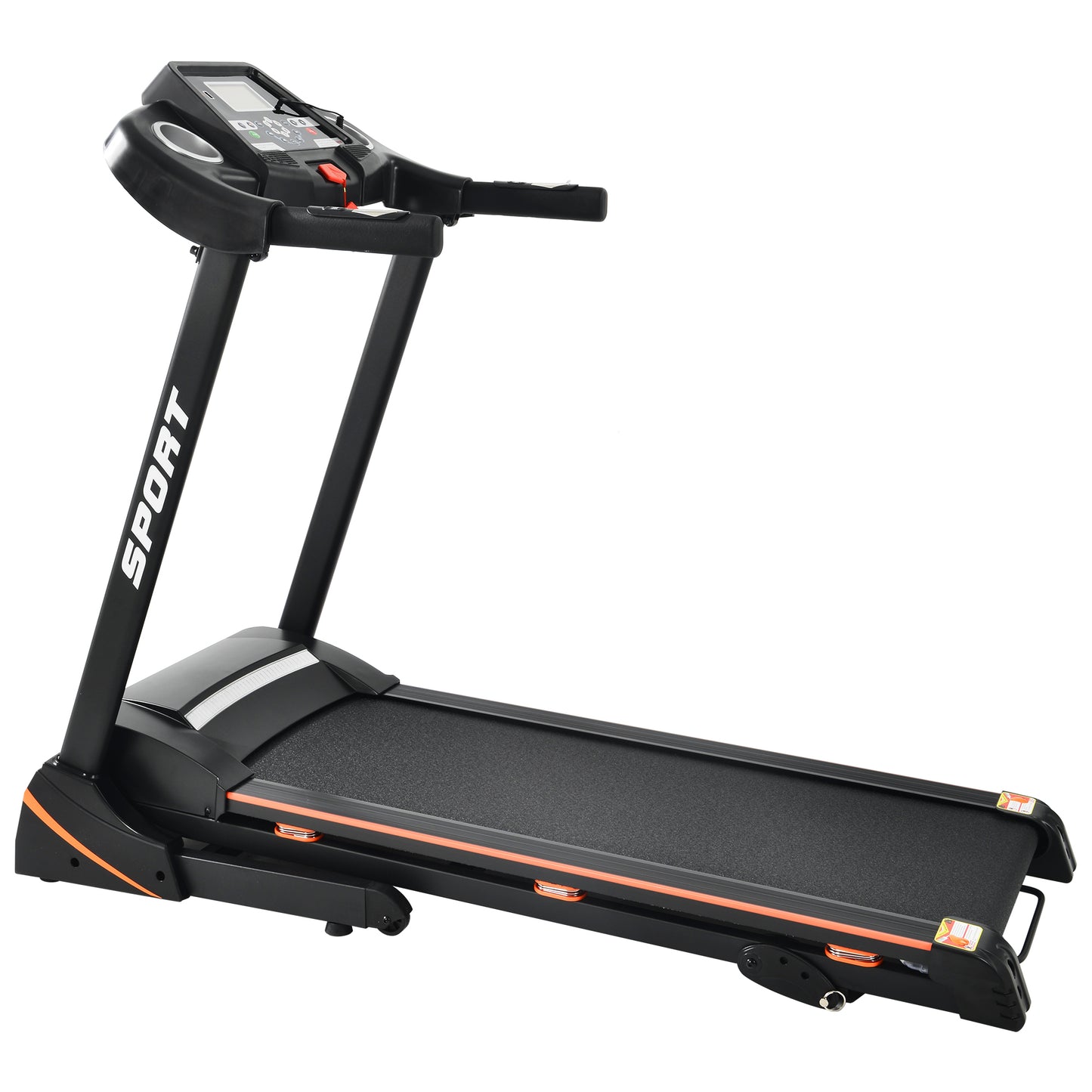 Folding Electric 3.5HP Treadmill With Incline Medium Running Machine Motorised LCD Gym 330lbs； Folding Treadmill Electric Motorized Power 14.8KM/H Running Fitness Machine Gym(W54022178 Upgrade)