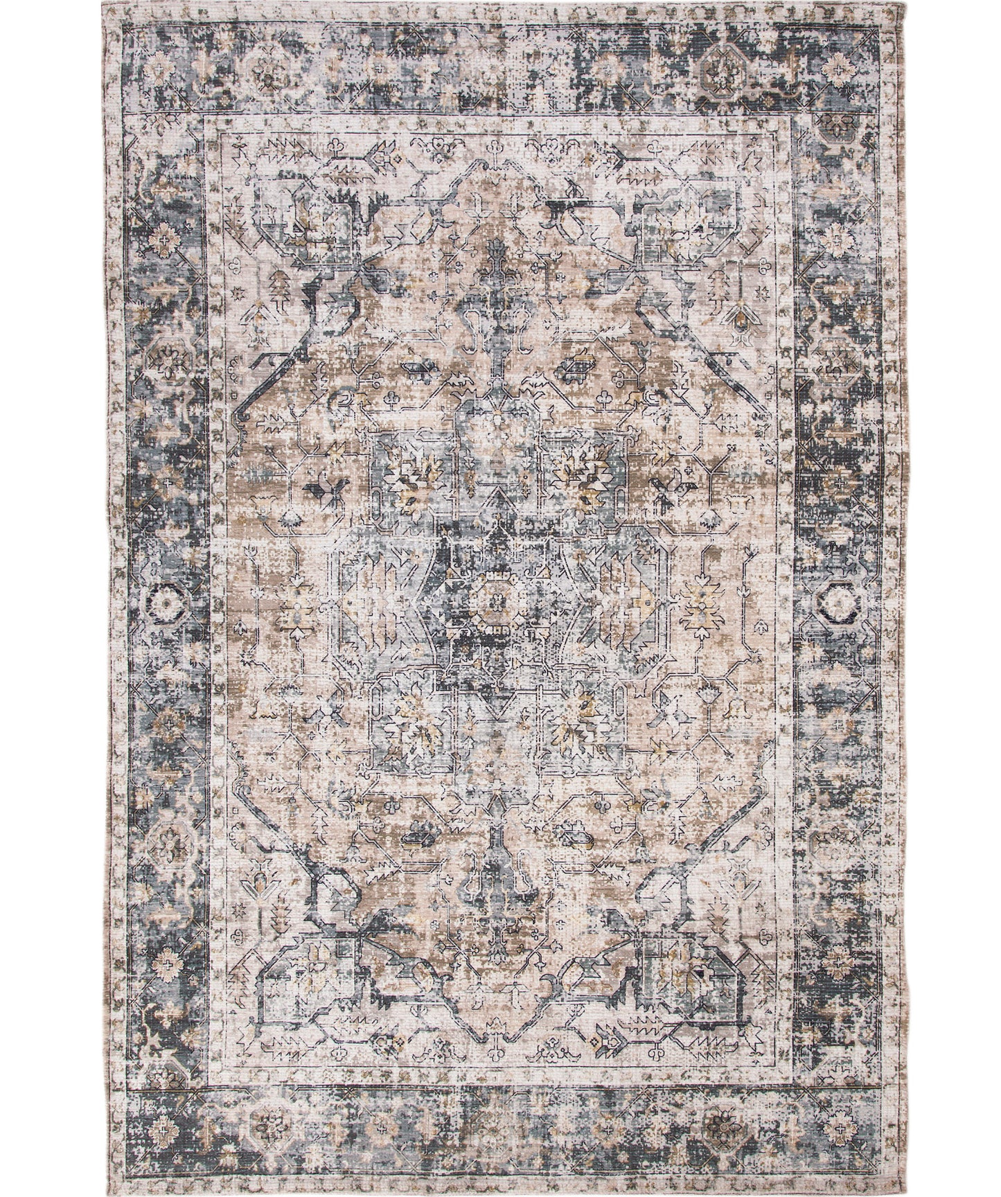 Galveston Charcoal/Brown/Multi Area Rug 8x10