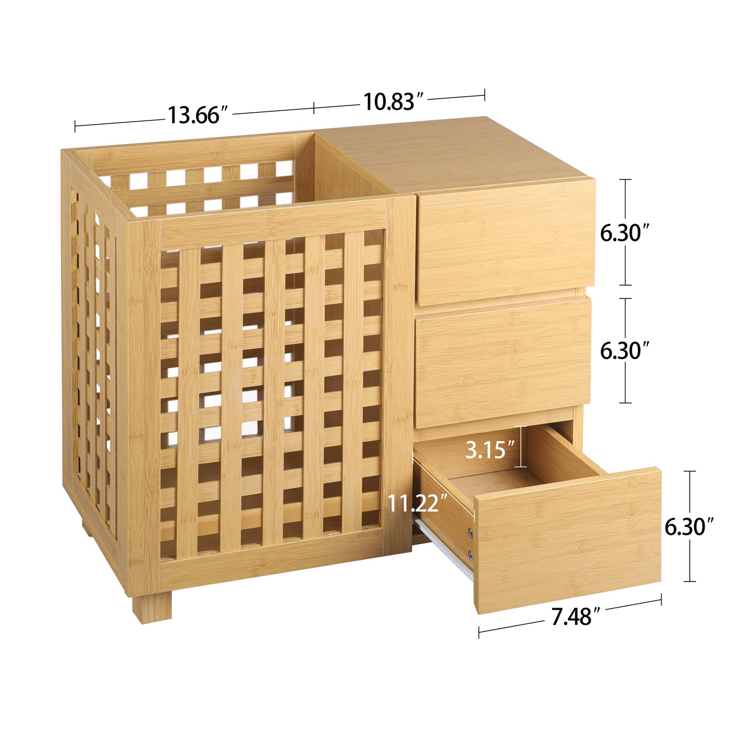 Bathroom storage basket with drawer
