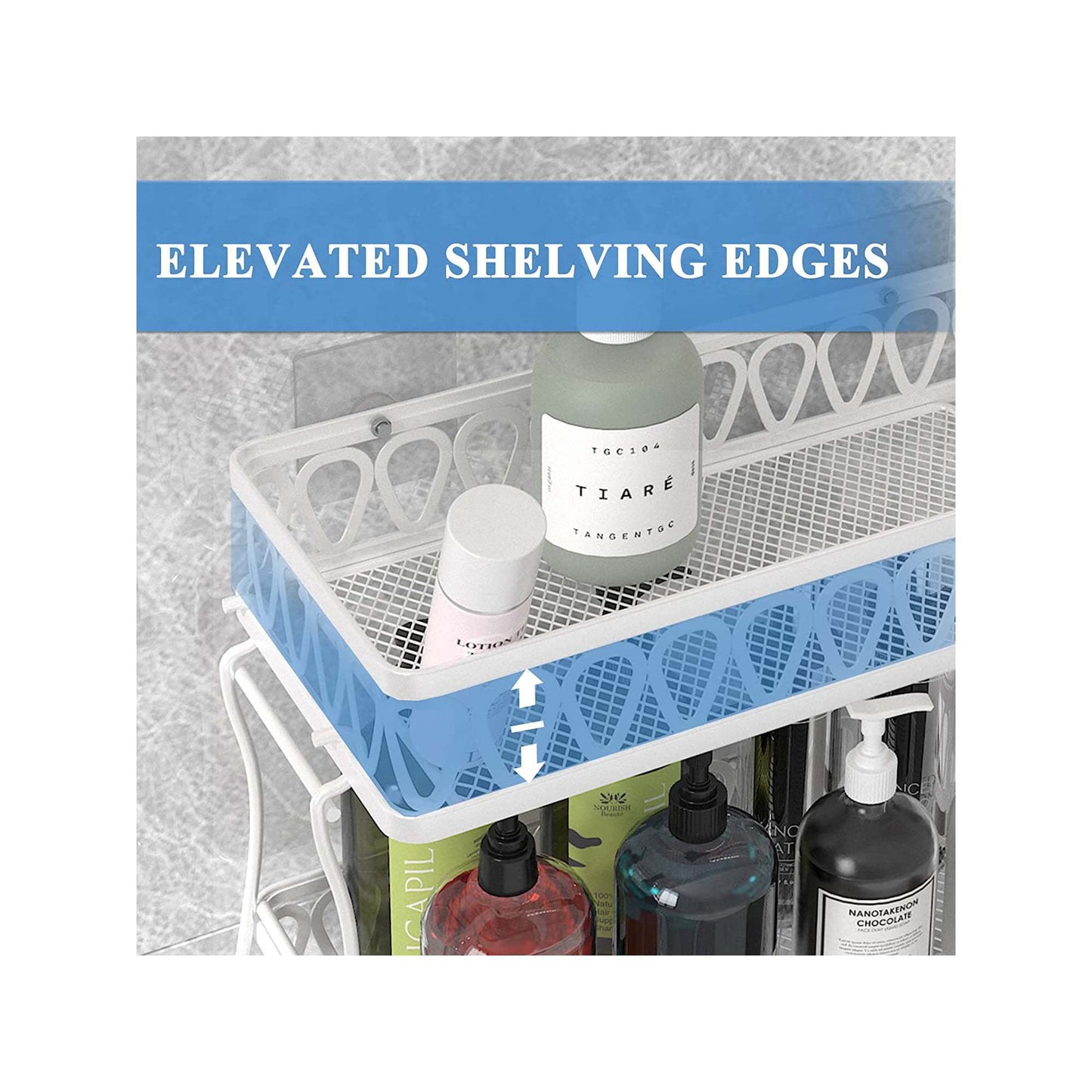 Stacking Shower Caddy Shelf Toilet Rack 2 Layer Bathroom Organizer Metal Storage Shelfl White