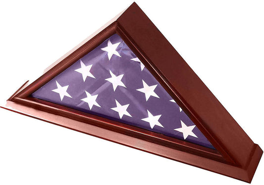 Ceremonial Flag Display Triangle case is available in Walnut by The Military Gift Store