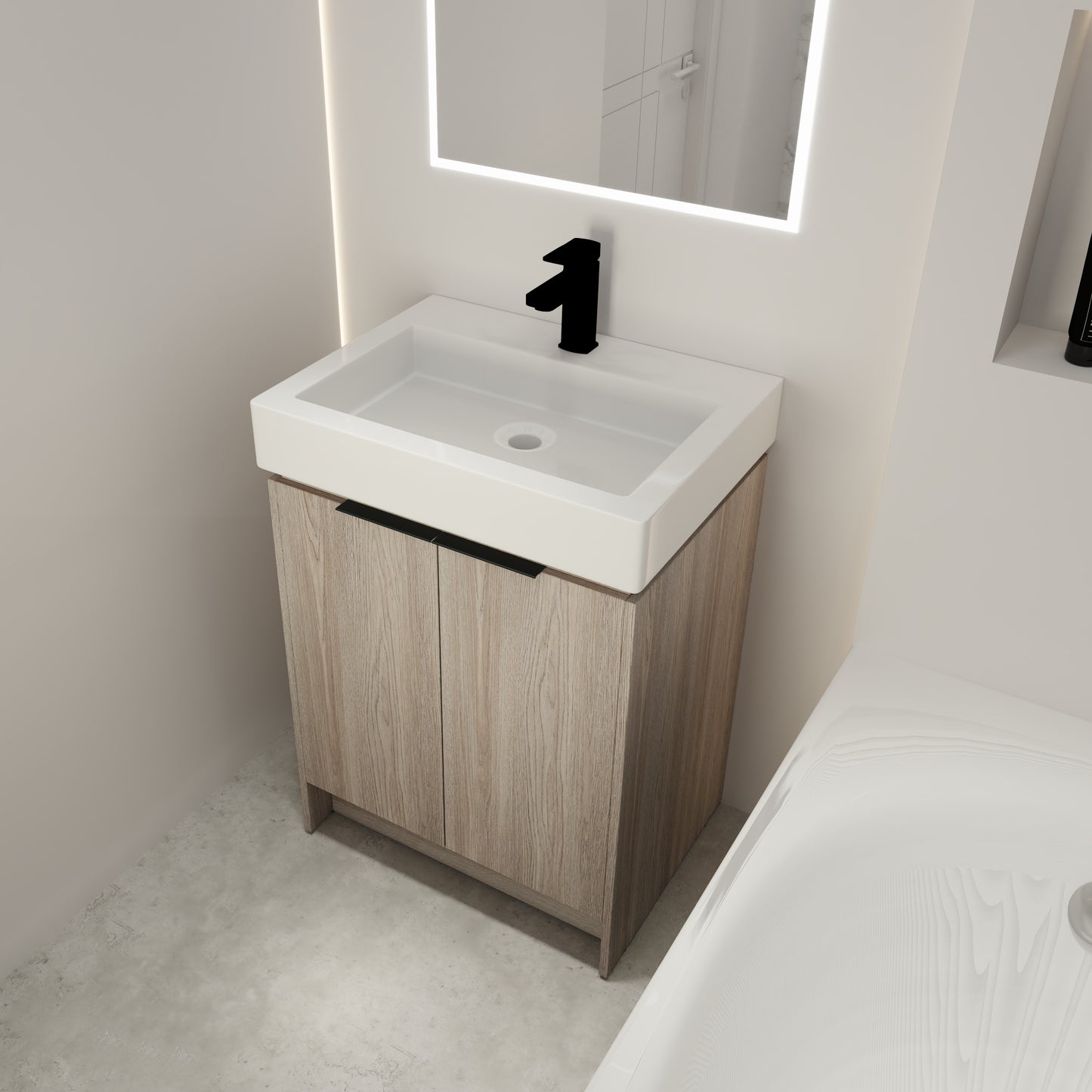 24 Inch Bathroom Vanity With Ceramic Basin  （KD-Packing）