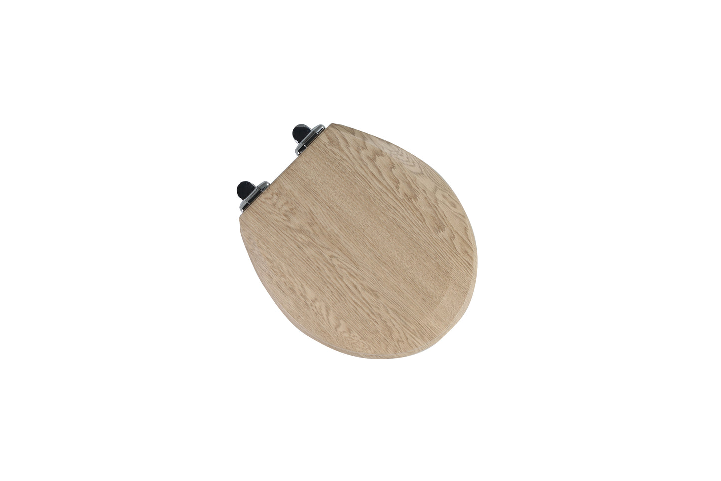 Round Toilet Seat, Premium Molded Wood Seat with Quiet-Close Hinges