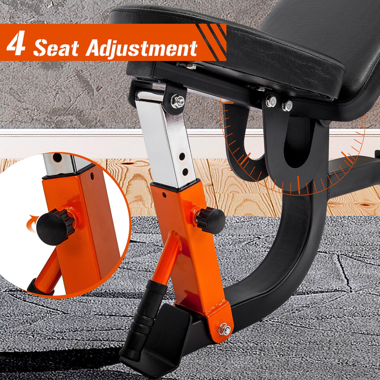 Adjustable Weight Bench - 6 Position Incline Decline Utility Bench with High Density Foam Padding for Home Gym Strength Training [600 LBS Weight Capacity]