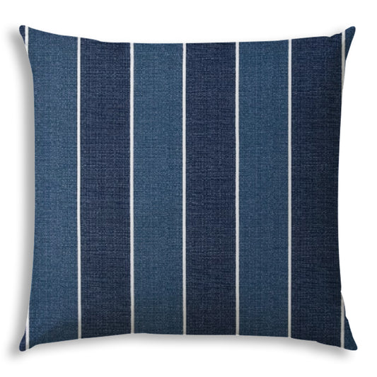 MADALENA STRIPE Navy Indoor/Outdoor Pillow - Sewn Closure