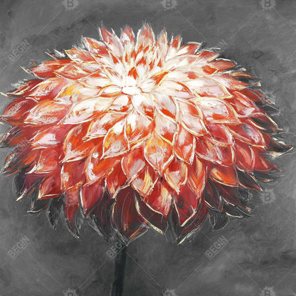 Abstract dahlia flower - 16x16 Print on canvas