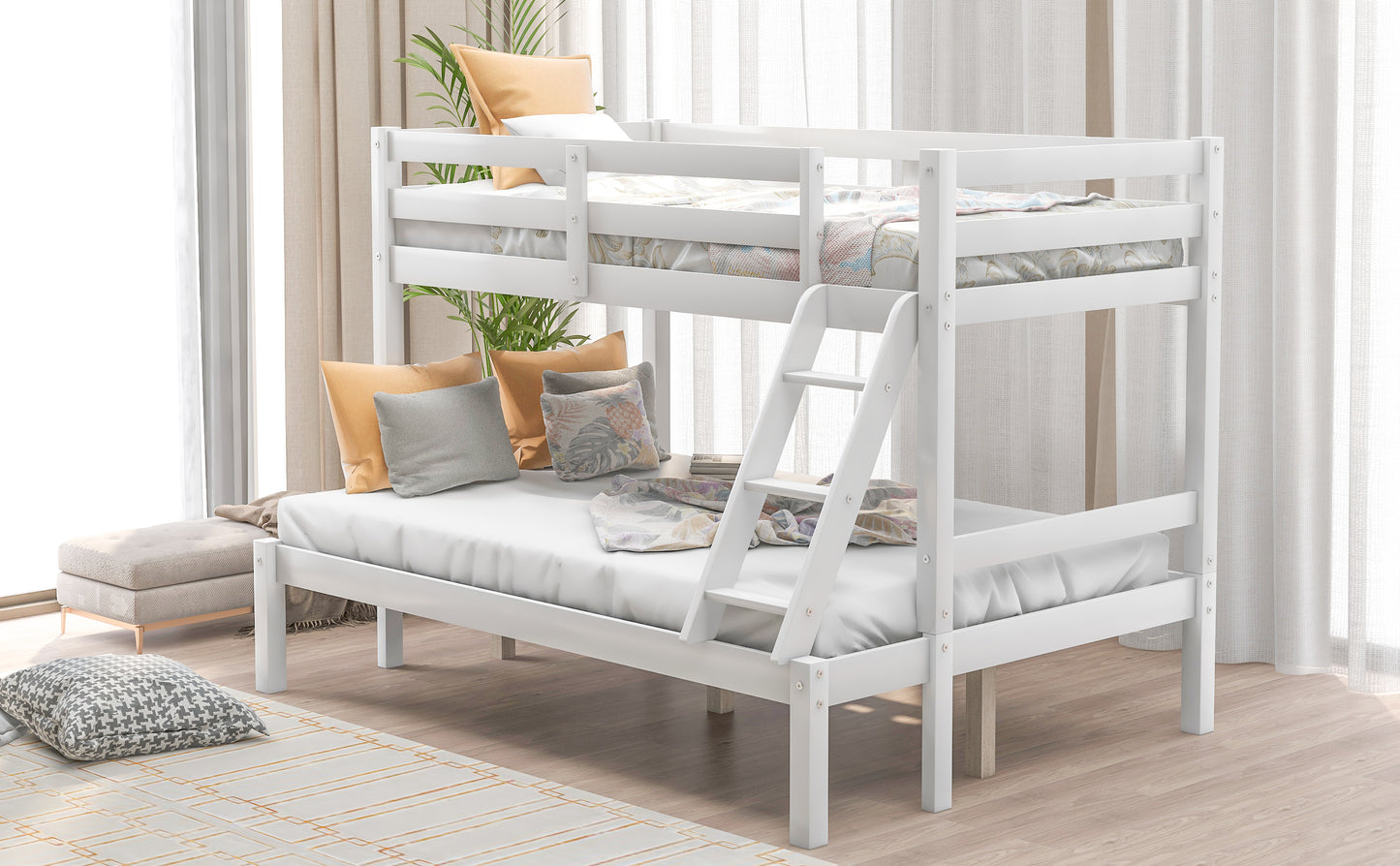 Twin over full bunk bed (White) ( old sku : WF193722AAK ）