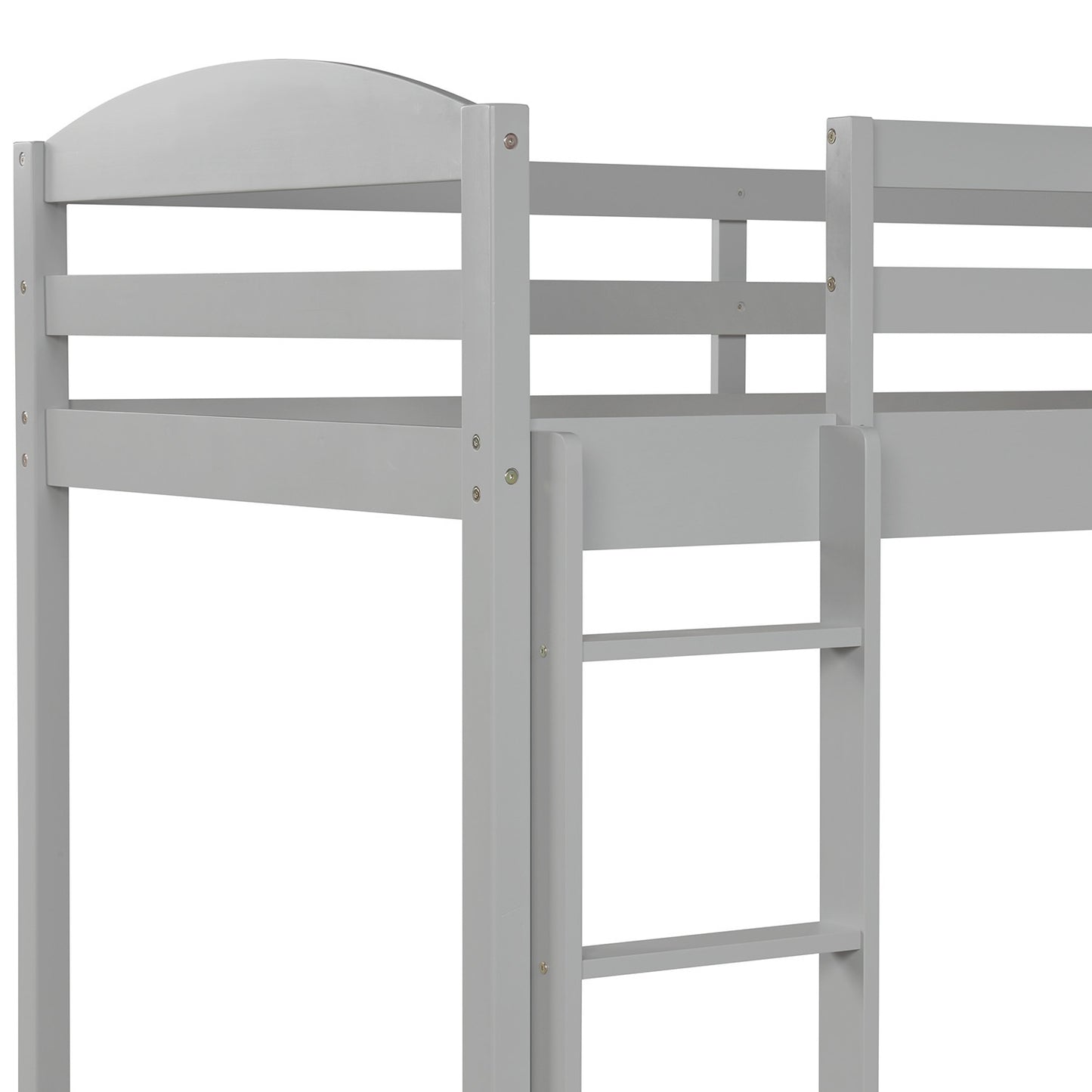 Twin L-Shaped Bunk Bed and Loft Bed - Gray