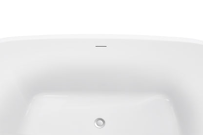 59" 100% Acrylic Freestanding Bathtub，Contemporary Soaking Tub，white Bathtub