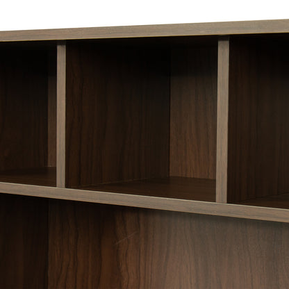 Home Office Computer Desk with Hutch,Walnut