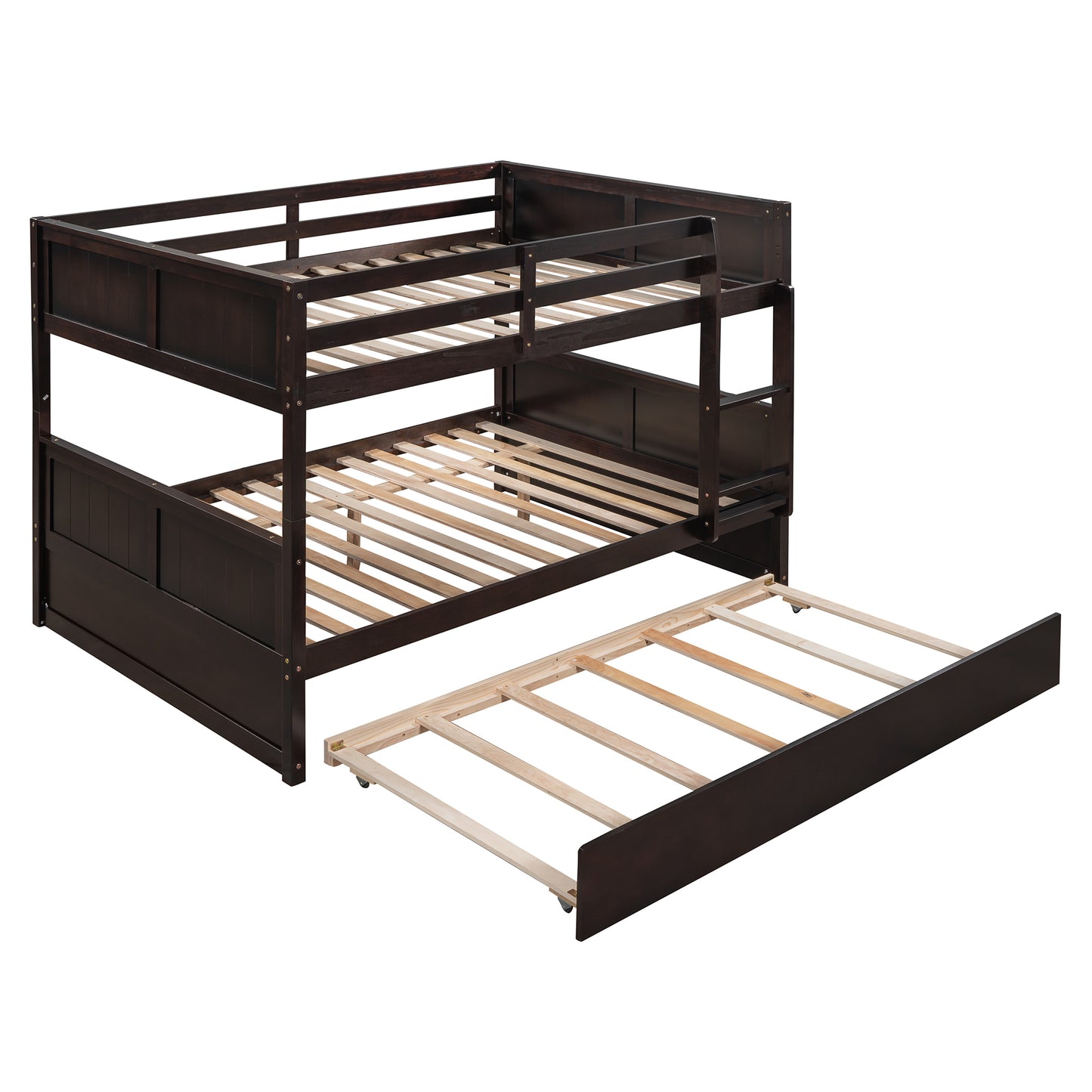 Full Over Full Bunk Bed with Twin Size Trundle, Espresso (old sku: LP000150AAP )