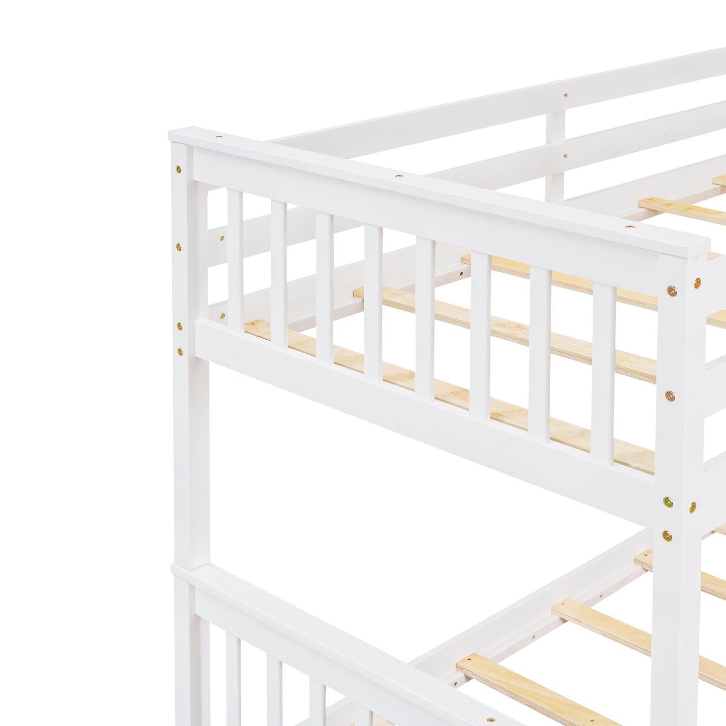 Twin-Over-Full Bunk Bed with Ladders and Two Storage Drawers (White) ( old sku:LT000165AAK）