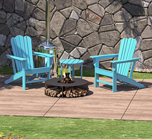 Outdoor Adirondack Chair Patio Lounge Chairs Classic Design 
HDPE Poly Lumber Weather Resistant Patio Chairs for Garden, Deck, Backyard, 
Pool, Porch, 350lb Weight Capacity(Blue)