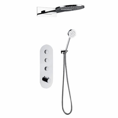 2-Handle 2-Spray High Pressure Shower Faucet in Polished Chrome (Valve Included)