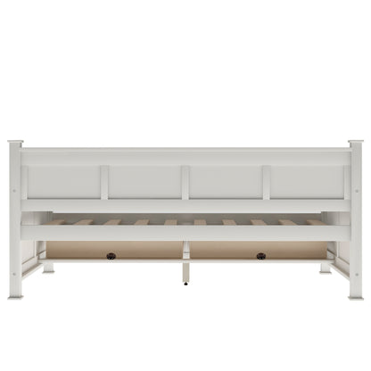 Twin  Size Wooden Modern and Rustic Casual Style Daybed, Cream White(New)