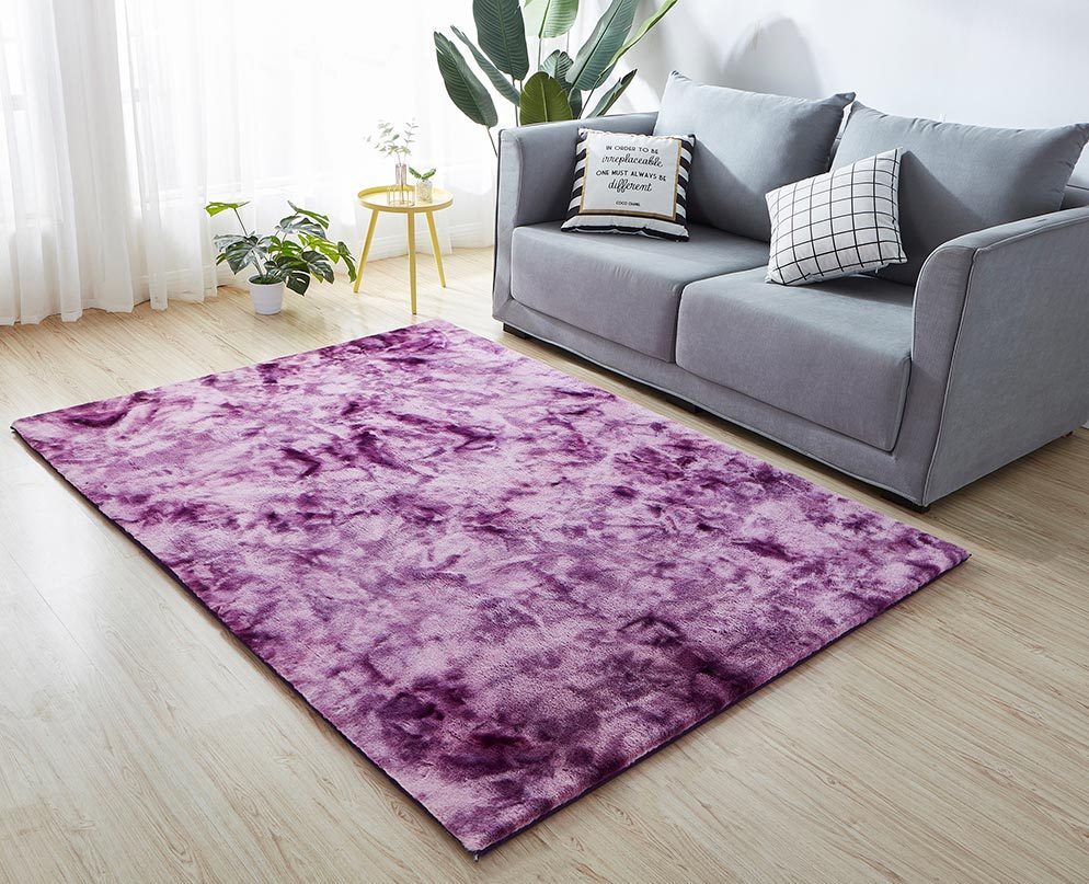 Lily Luxury Chinchilla Faux Fur Rectangular Area Rug