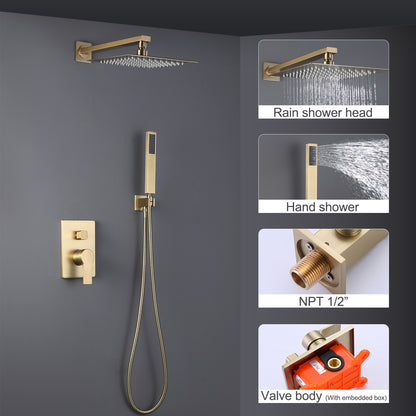 Pressure-Balanced Complete Shower System With Rough-In Valve