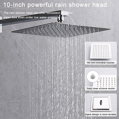 Shower System Shower Faucet Combo Set Wall Mounted with 12" Rainfall Shower Head and handheld shower faucet, Chrome Finish with Brass Valve Rough-In