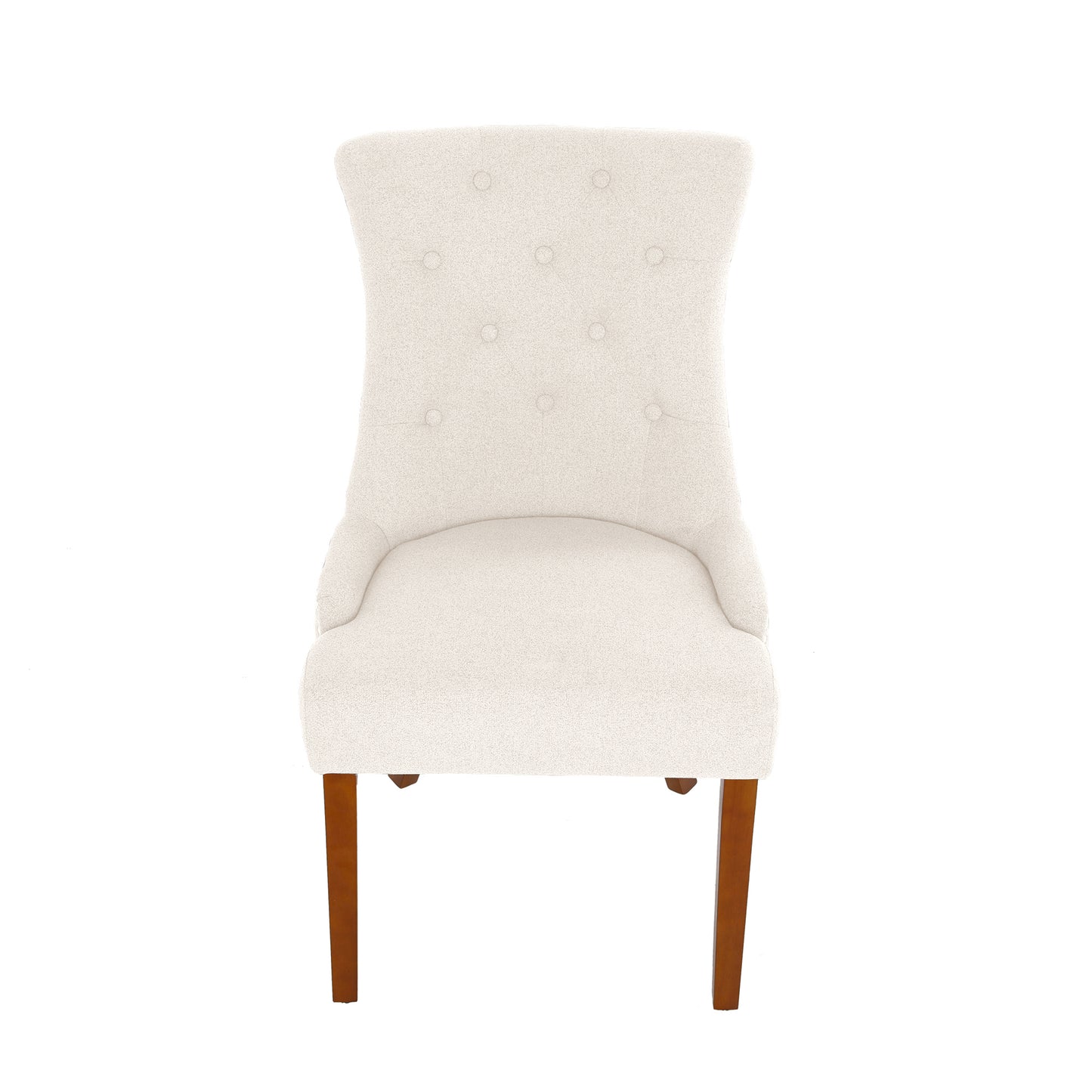 LYHome Mordern Fabric Dining Chairs, 2-Pcs Set, Iceam cream white