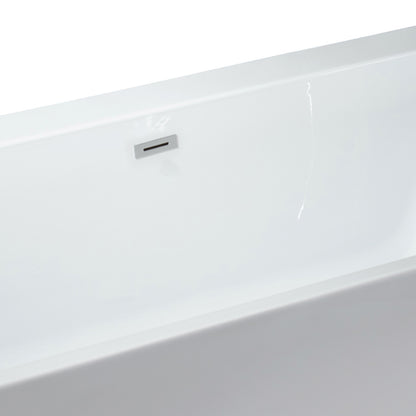 Contemporary Design Acrylic Flatbottom  Bathtub in White