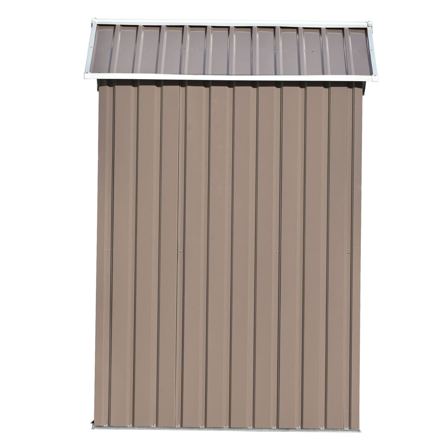 TOPMAX Patio 6ft x4ft Bike Shed Garden Shed, Metal Storage Shed with Adjustable Shelf and Lockable Door, Tool Cabinet with Vents and Foundation for Backyard, Lawn, Garden, Brown