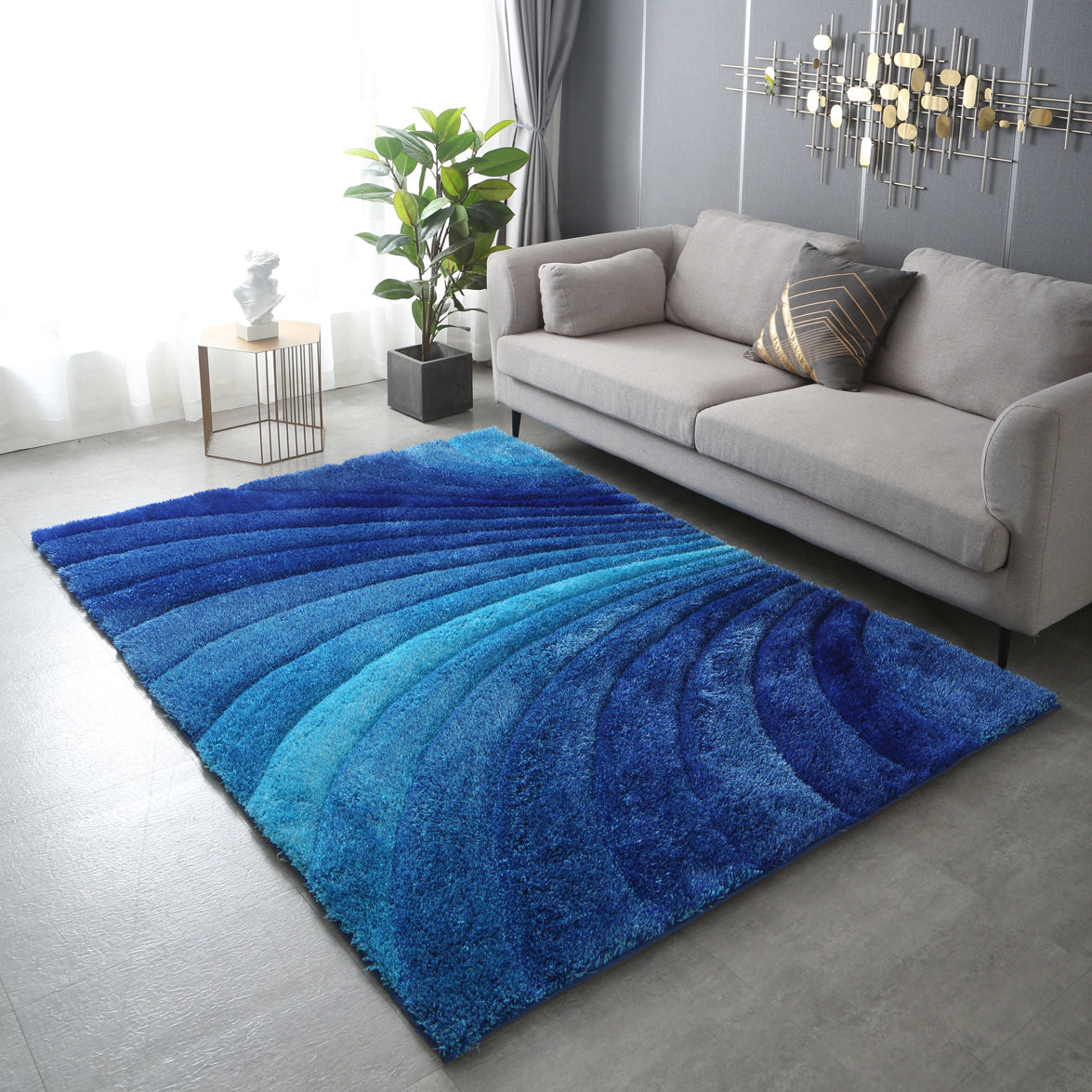 "3D Shaggy" Hand Tufted Area Rug