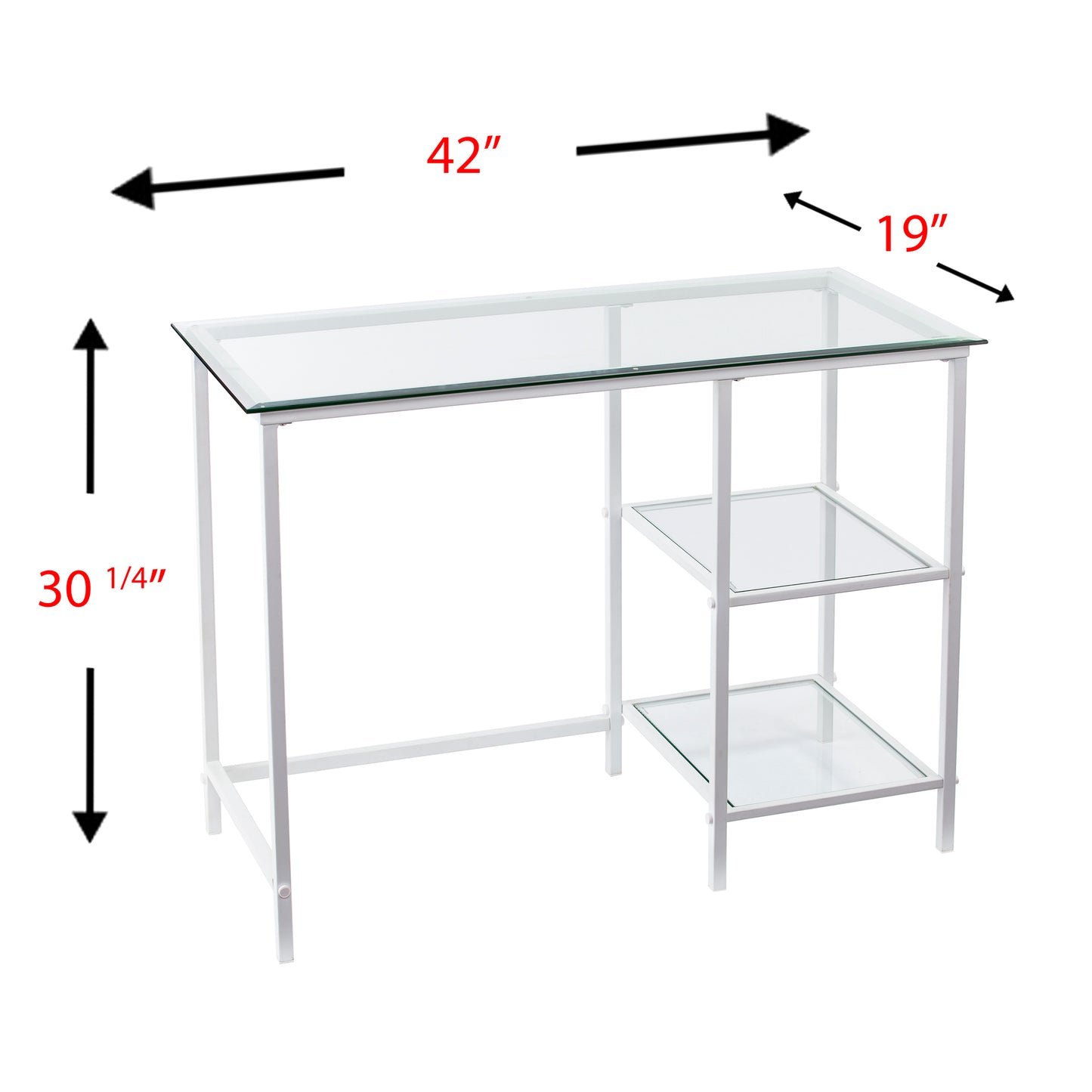 Layton Metal/Glass Student Desk - White