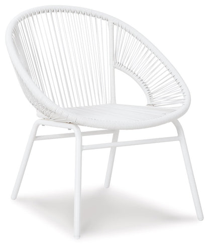 Ashley Mandarin White Casual Cape Outdoor Table and Chairs (Set of 3) P312-050