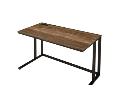 ACME Tyrese Built-in USB Port Writing Desk, Walnut & Black Finish 93096