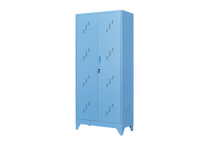 Metal Garage Storage Cabinet，Cleaning Tool Storage Cabinet,Multifunctional Garage Storage Closet with Doors,Handing Rod,