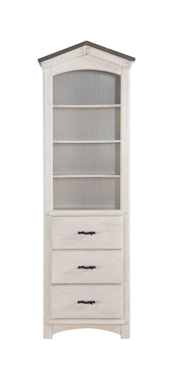 ACME Tree House Bookcase in Weathered White & Washed Gray 37168