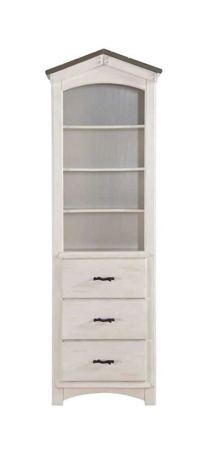 ACME Tree House Bookcase in Weathered White & Washed Gray 37168