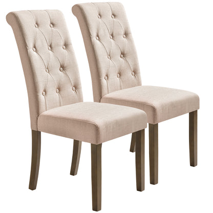 Orisfur. Aristocratic Style Dining Chair Noble and Elegant Solid Wood Tufted Dining Chair Dining Room Set (Set of 2)