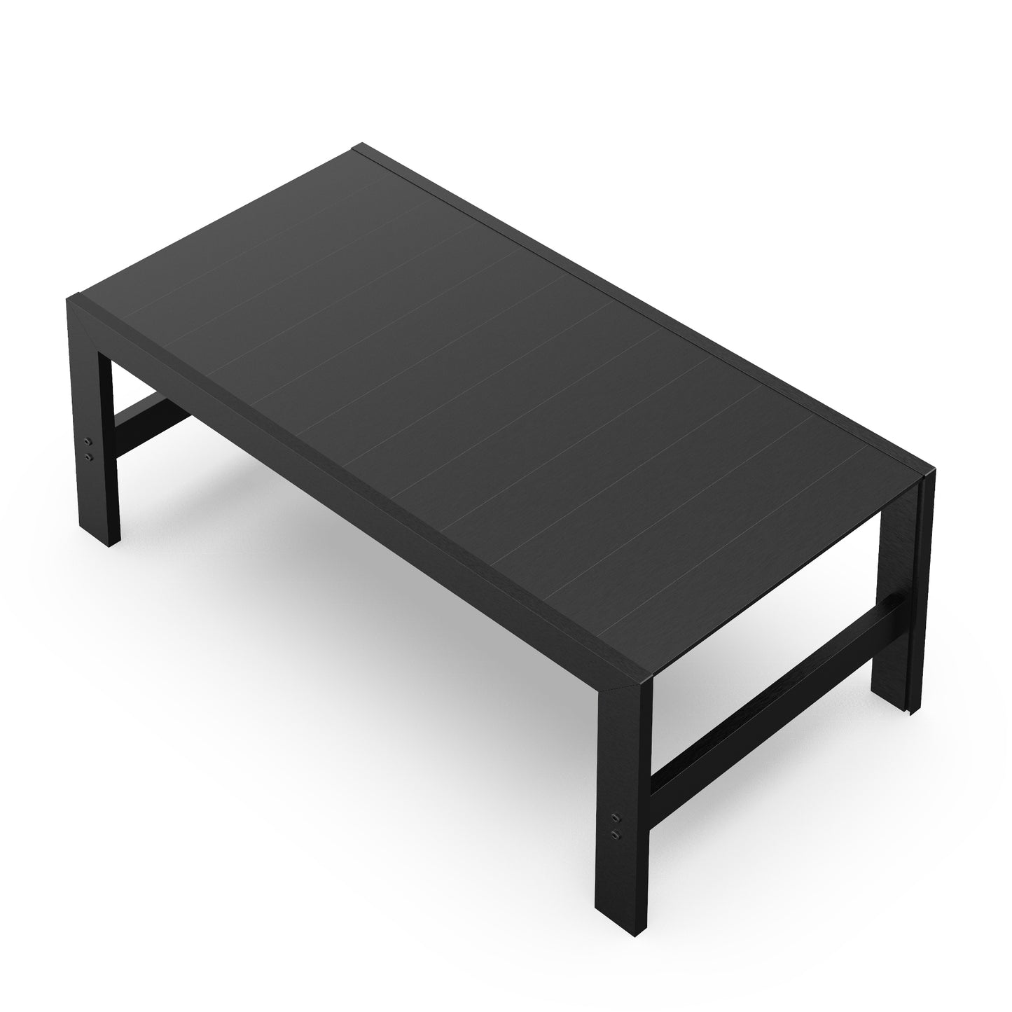 Aluminum Outdoor Patio Coffee Table in Black for Garden, Open-air balcony, Poolside