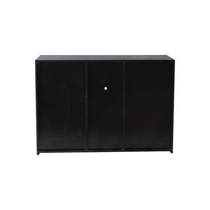 Kitchen Sideboard Cupboard with LED Light, Black High Gloss Dining Room Buffet Storage Cabinet Hallway Living Room TV Stand Unit Display Cabinet with Drawer and 2 Doors