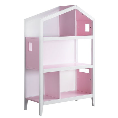 ACME Doll Cottage Bookcase in White & Pink 92560