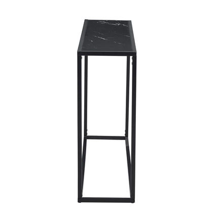 D&N Console Talbe Minimalist Porch Table Sofa sidetable, MDF boards, metal frame , Rectangle shape, Black,41.73''L 11.2''W 29.92''H