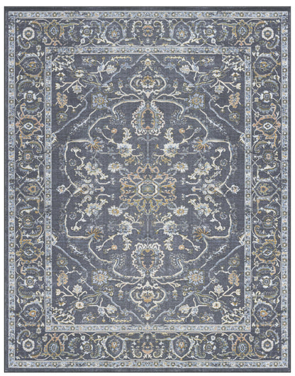 Damara Blue, Gray, and Multi-color Viscose Area Rug 8x10