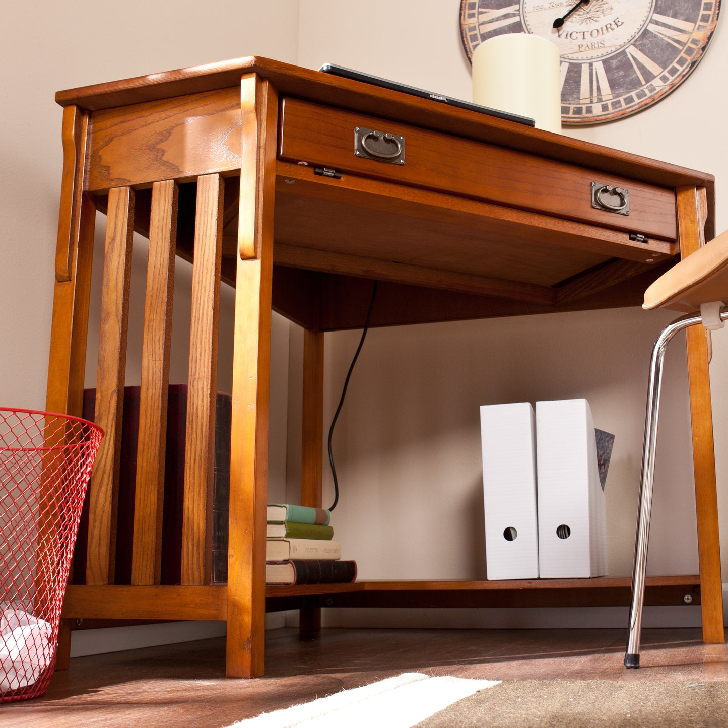 Hughton Corner Computer Desk - Mission Oak